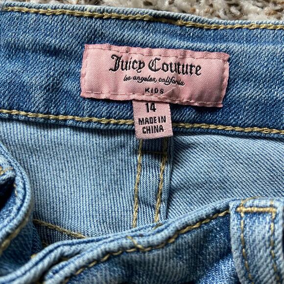 Juicy Couture Kids Mid Rise Cropped Kick Flare Jean Girls 14 Light Wash Denim - Picture 7 of 10